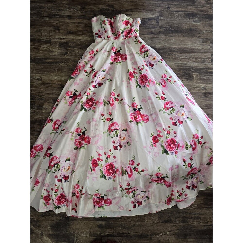 Alyce Paris Floral Ball Gown Prom Dress Sweetheart - Picture 1 of 9
